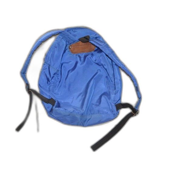 Trager Vintage Nylon Hiking Backpack Bag Adjustable Straps Blue - Picture 2 of 6